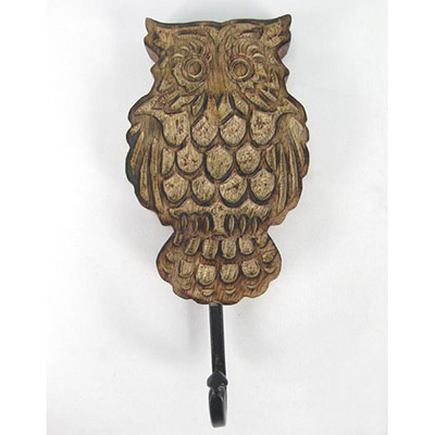 Mango Wood Owl Design Hook